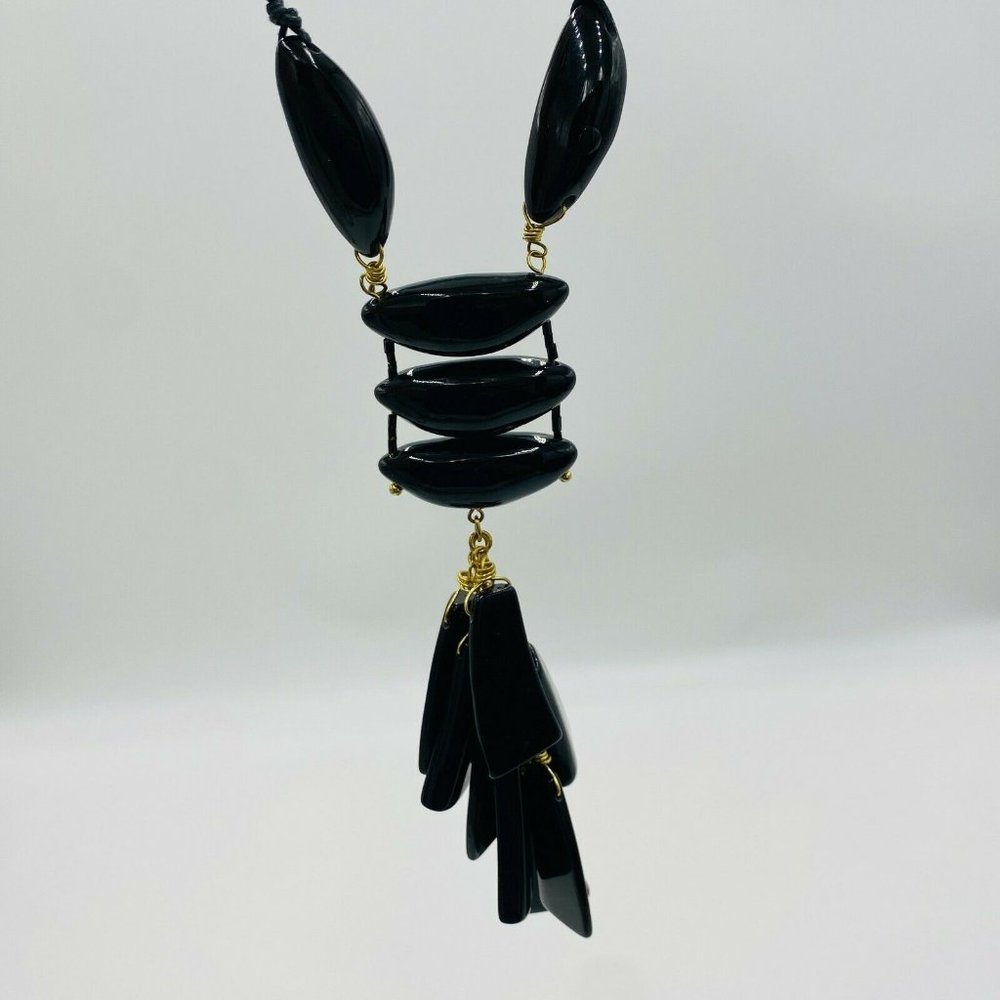 Chico's Black/White Plastic Statement Necklace Lo… - image 8